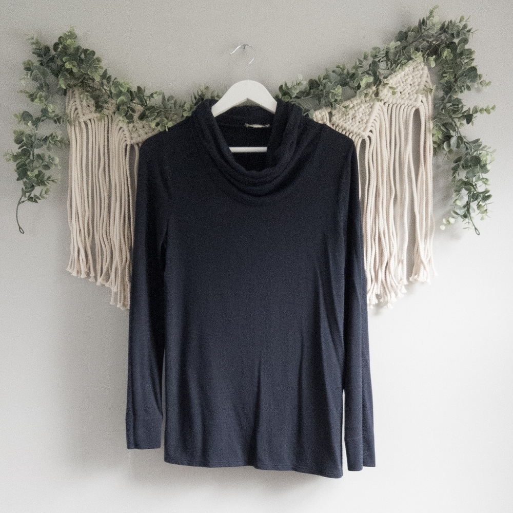 5️⃣for2️⃣0️⃣!! LOFT Cowl Neck Tunic Navy Size XSmall